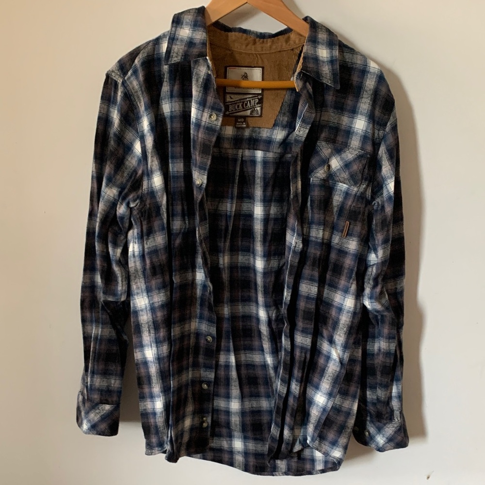 Legendary Whitetails Brown and Blue Corduroy Flannel Jacket Label Detail